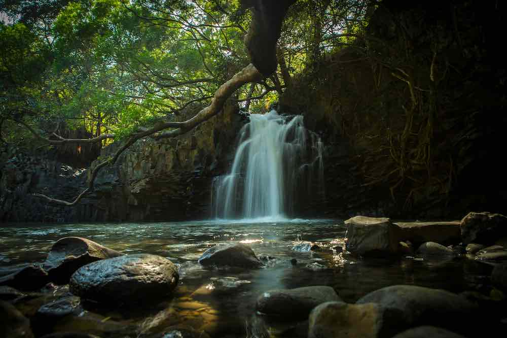 Rainy Maui Hawaii weather on the East Coast results in waterfalls